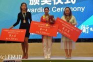 Podium féminin 1- Ya Sai (Chine) 2- Victoria Motrichko (Ukraine) -3 Matrena Nogovitsyna (Russie)