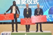 Podium masculin 1- Alexei Tchizov (Russie) 2- Joel Atsé (Côte d'Ivoire) 3- Yuri Anikeev (Ukraine)